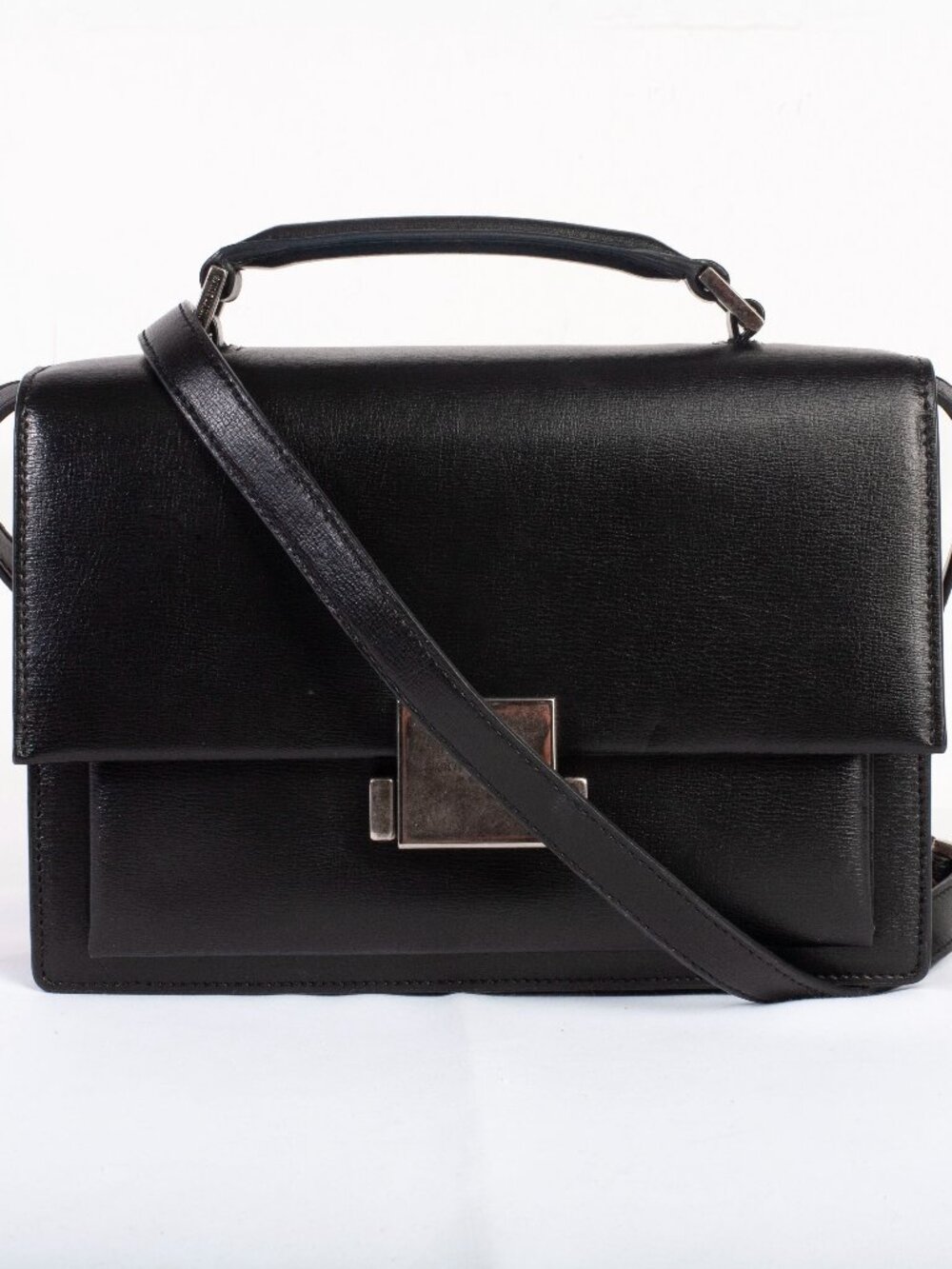 Authentic Saint Laurent Black Calfskin Leather Bellechasse Shoulder Bag